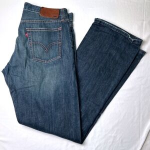 Levis Mens 527 Relaxed Bootcut Jeans Blue 34x32 Medium Wash Denim 100% Cotton